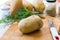 Ingredients to make roast potatoes: salt, rosemary, sage, butter, spices