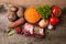 Ingredients for Turkey vegetable soup with red lentils