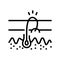 ingrowing hair line icon vector illustration