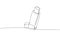 Inhaler for asthmatics, salbutamol, Asthma inhaler, medical supplies, equipment one line art. Continuous line drawing of