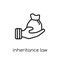 inheritance law icon. Trendy modern flat linear vector inheritance law icon on white background from thin line law and justice co