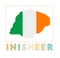 Inisheer Logo. Map of Inisheer with island name.