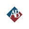 Initial AB rhombus logo vector design