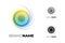 Initial abstract business company logo. Corporate identity logotype design. Circle energy swirl rotation brand symbol