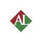 Initial AL rhombus logo vector design