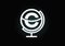 Initial C monogram alphabet with earth globe emblem. Globe logo design vector template. Font emblem. Logo for communication