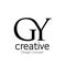 Initial connected letters gy logo
