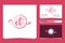 Initial CT Feminine logo collections and business card templat Premium Vector