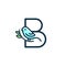 Initial cute blue bird B