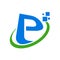 Initial E or P Letter Global Digital Symbol Design