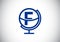 Initial F monogram alphabet with earth globe emblem. Globe logo design vector template. Font emblem. Logo for communication