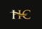 Initial Gold letter HC logo design. HC logo design with modern trendy