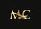 Initial Gold letter MC logo design. MC logo design with modern trendy