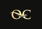 Initial Gold letter OC logo design. OC logo design with modern trendy