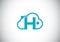 Initial H monogram letter alphabet with the cloud. Cloud computing provider service logo. Modern cloud technology vector logo