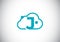 Initial J monogram letter alphabet with the cloud. Cloud computing provider service logo. Modern cloud technology vector logo