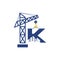 Initial K Crane Real Estate Building Construction Logo Design