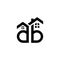 Initial letter ab logo real estate vector