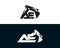 Initial Letter AE Excavator Logo Design Concept.