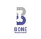 Initial letter B and bone logo template