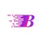 Initial letter B fast move logo vector purple pink color