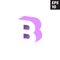 Initial letter B lowercase logo design template block violet purple