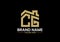 Initial Letter C and G with the roof. Real estate logo design