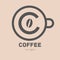 initial letter C logotype. Minimalist coffee logo concept, fit for cafe, restaurant, packaging and coffee business