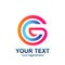 Initial letter CG or GC logo template colorfull design