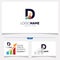 Initial Letter D Chart Bar Logo Design and Bussiness Card Vector Graphic