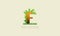 Initial Letter F   Exotic Summer  tropical Palm leaves refreshing Beach  icon logo design