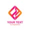 Initial letter FB logo template colorfull square diamond design