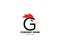 Initial letter G logo with rooster design logo template