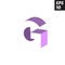 Initial letter G lowercase logo design template block violet purple