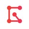 Initial letter G tech logo, digital technology design, connect dots symbol, molecule alphabet icon