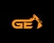Initial Letter GE Excavator Logo Design Concept.
