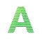 Initial letter A with green strips line vector