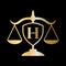 Initial Letter H Law Firm Logo. Legal Logo and Lawyers in Alphabet Letter H Concept