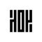 Initial letter HOH logo design, square shape ambigram logo