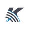 Initial letter K High Speed Internet design logo template