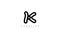 Initial Letter K Linear Outline Logogram