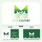 Initial Letter M Agriculture Logo Design Vector Graphic