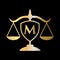 Initial Letter M Law Firm Logo. Legal Logo and Lawyers in Alphabet Letter M Concept