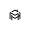 Initial letter MH hexagon logo vector