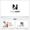 Initial Letter N Chart Bar Logo Design and Bussiness Card Vector Graphic