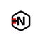 Initial Letter N Hexagon Strip Logo.