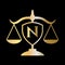 Initial Letter N Law Firm Logo. Legal Logo and Lawyers in Alphabet Letter N Concept