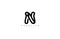 Initial Letter N Linear Outline Logogram