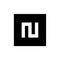 Initial Letter N Logo Icon, Combined With Square Shape, Black and White Vector Logo