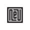 Initial letter neu logo icon design template, square monogram logo